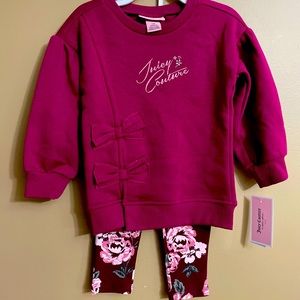 Adorable Juicy Couture girls outfit Burgundy and pink and mauve